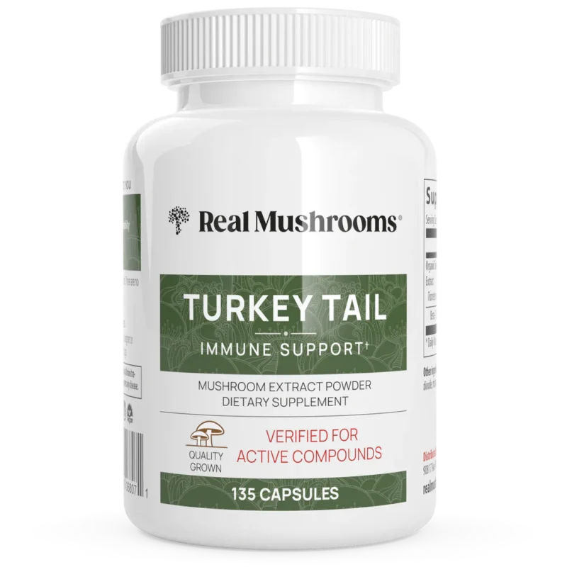 Real Mushrooms Turkey Tail Extract Capsules – Certified Organic Immune Support